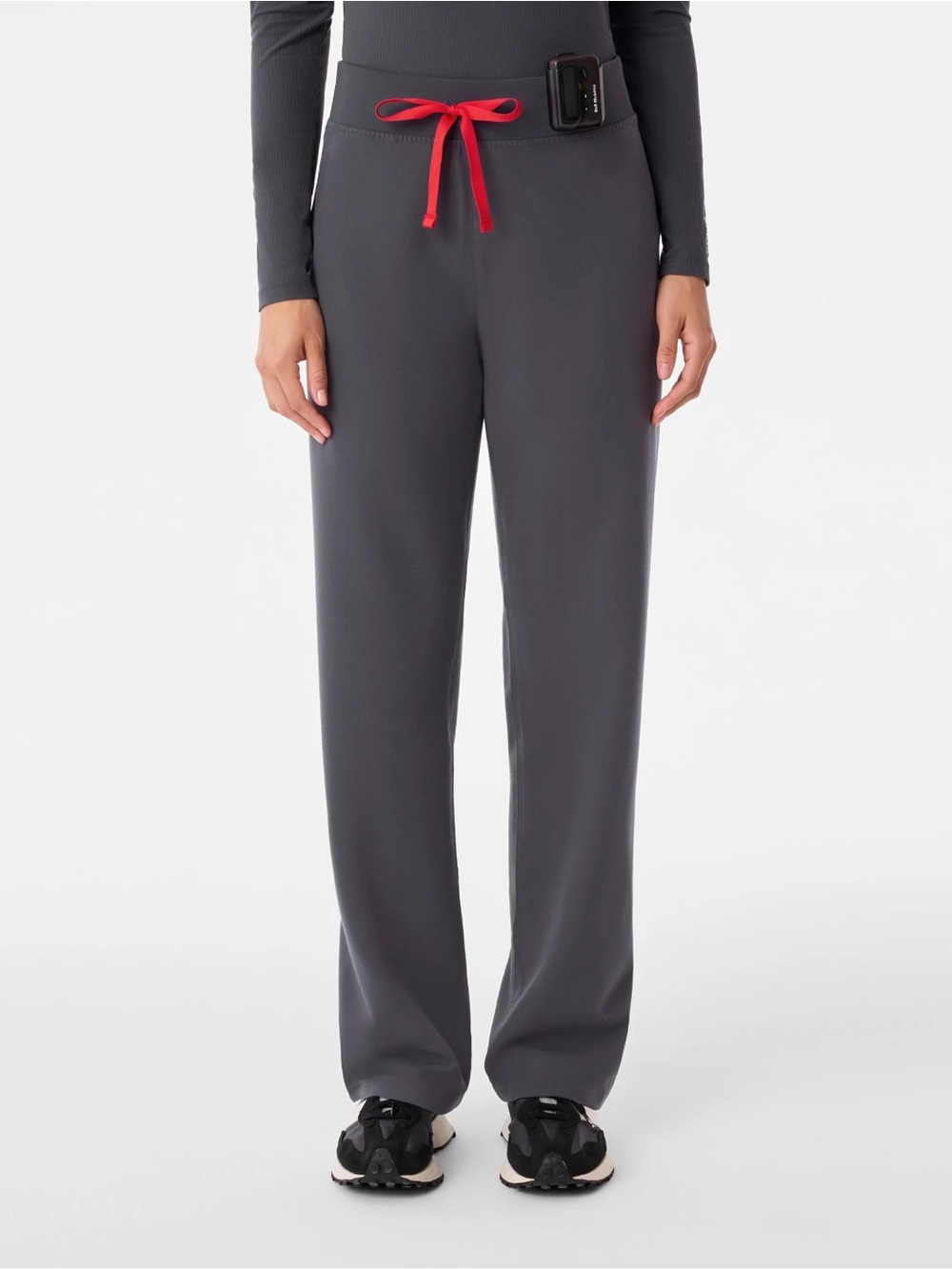 Figs Livingston High-Rise Straight-Leg Scrub Pant Charcoal Gray